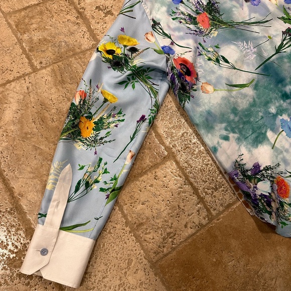 Louis Vuitton Virgil Abloh Light Blue Floral Silk SS20 Button Up Shirt - Picture 13 of 16